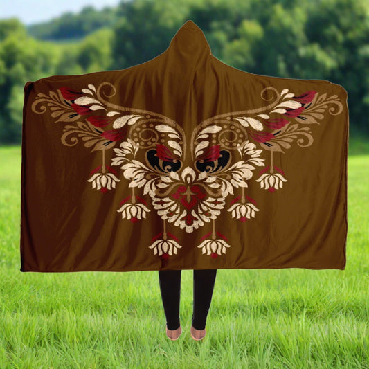 Beautiful Artistic Aztec Leaf Hooded Blanket - All Over Print Throw
