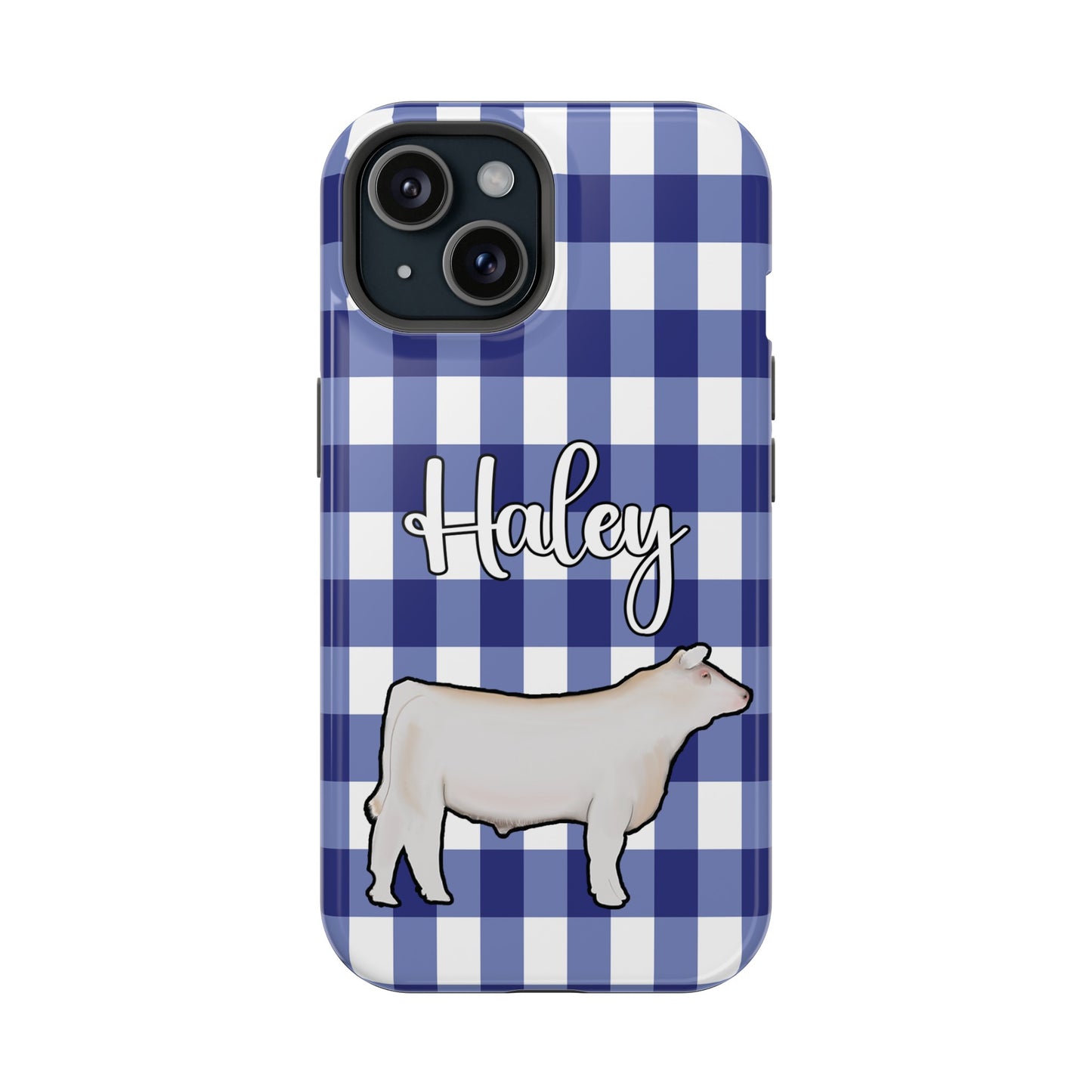 MagSafe iPhone Cases - Livestock Show Charolaise Steer - iPhone Cow Phone Cases