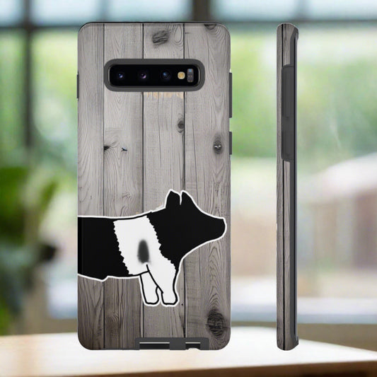 Livestock Show Pig - Android Pig Phone Cases - Show Swine - Wood Plank Background