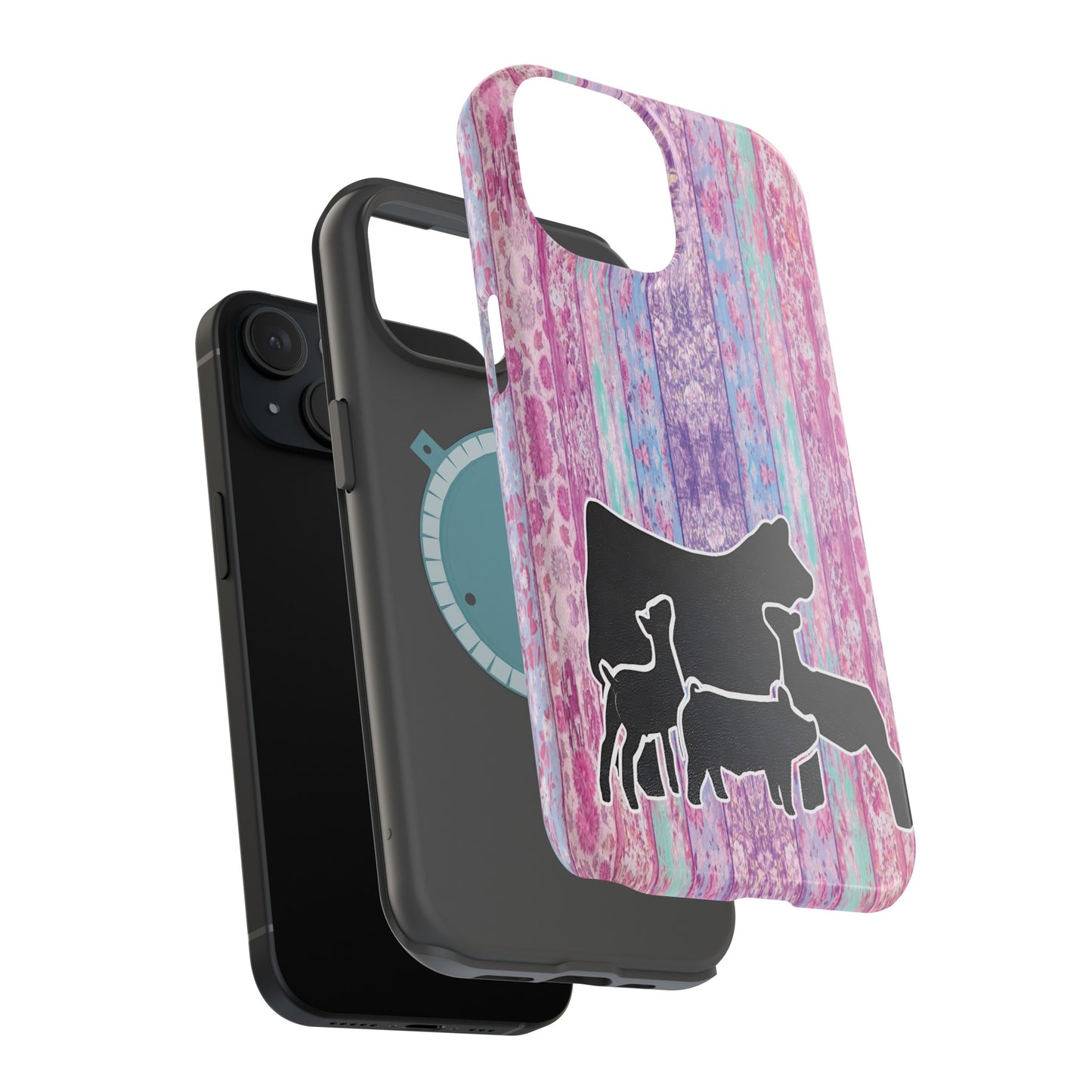 MagSafe Tough Case for iPhones - Customized with Name & Animal - All Livestock Phone Cases