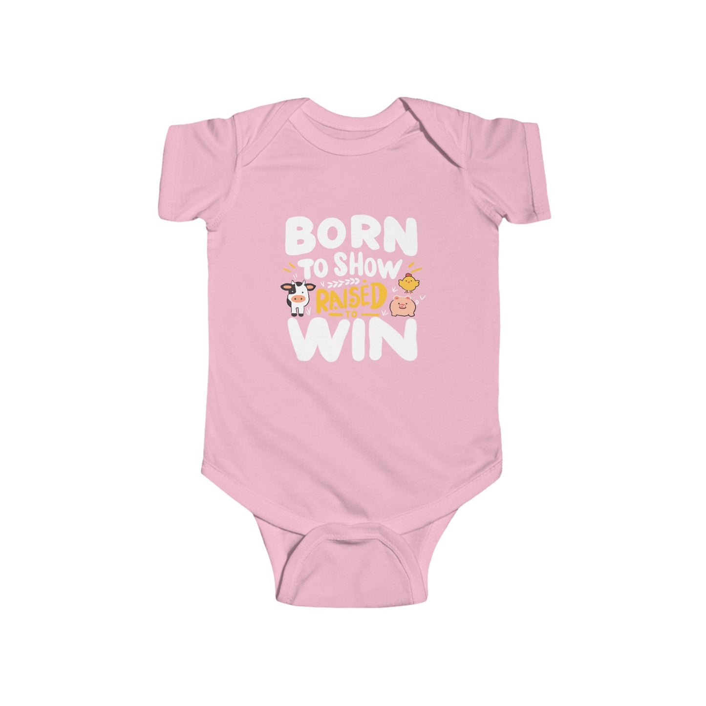 Born To Show Raised to Win Baby & Kids Bodysuit Gender Reveal Onesie