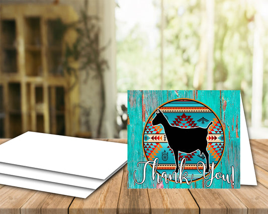 Dairy Goat Thank You Cards - Livestock Show Dairy Goat Digital Cards -Goat Card