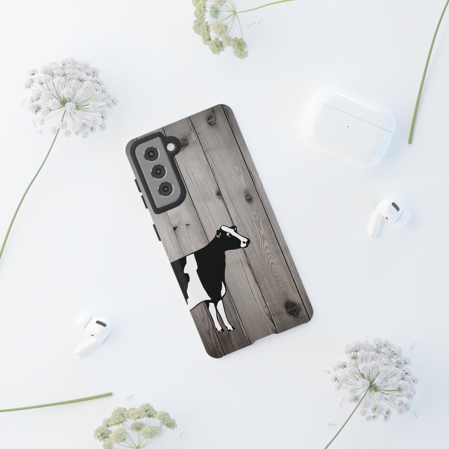Livestock Show Cow Phone Cases - Livestock Show Dairy Cow - Android Cow Phone Cases-Wood Plank Background