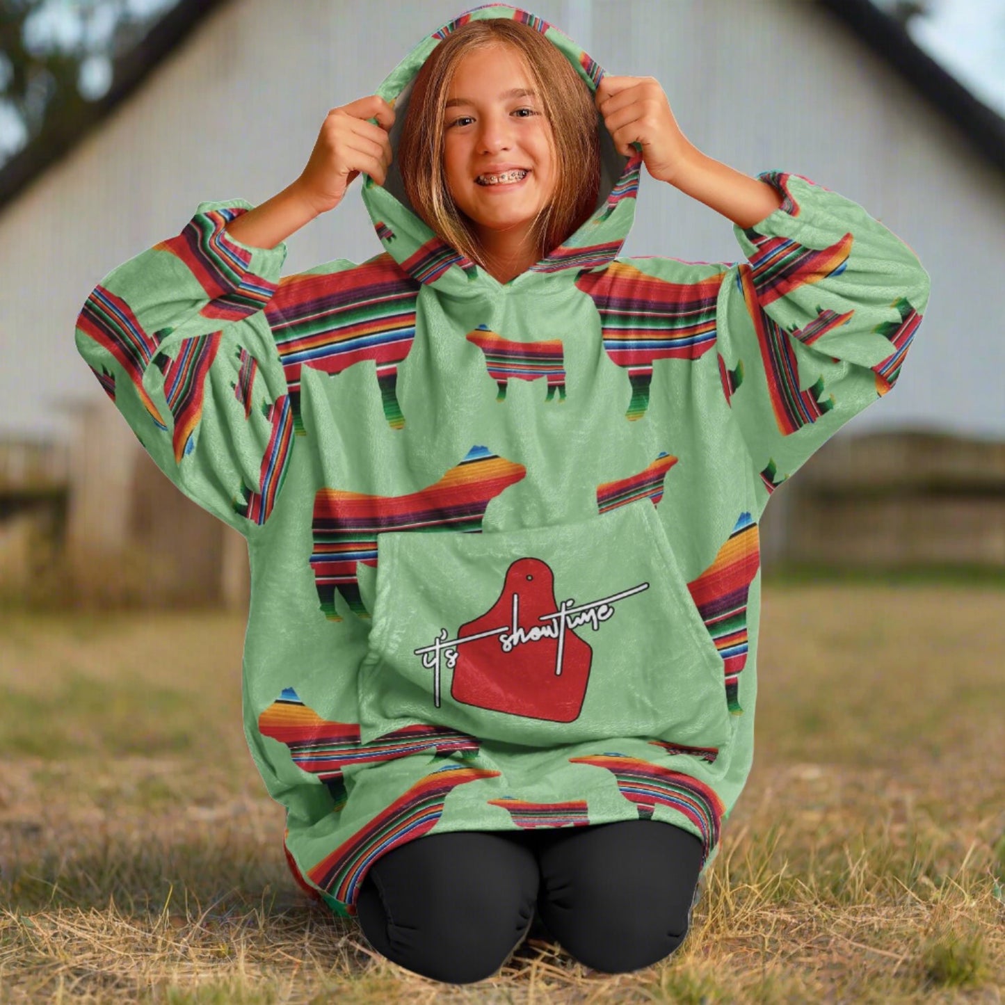 Livestock Show Steer Serape Design - Youth Snoodie All Over Print