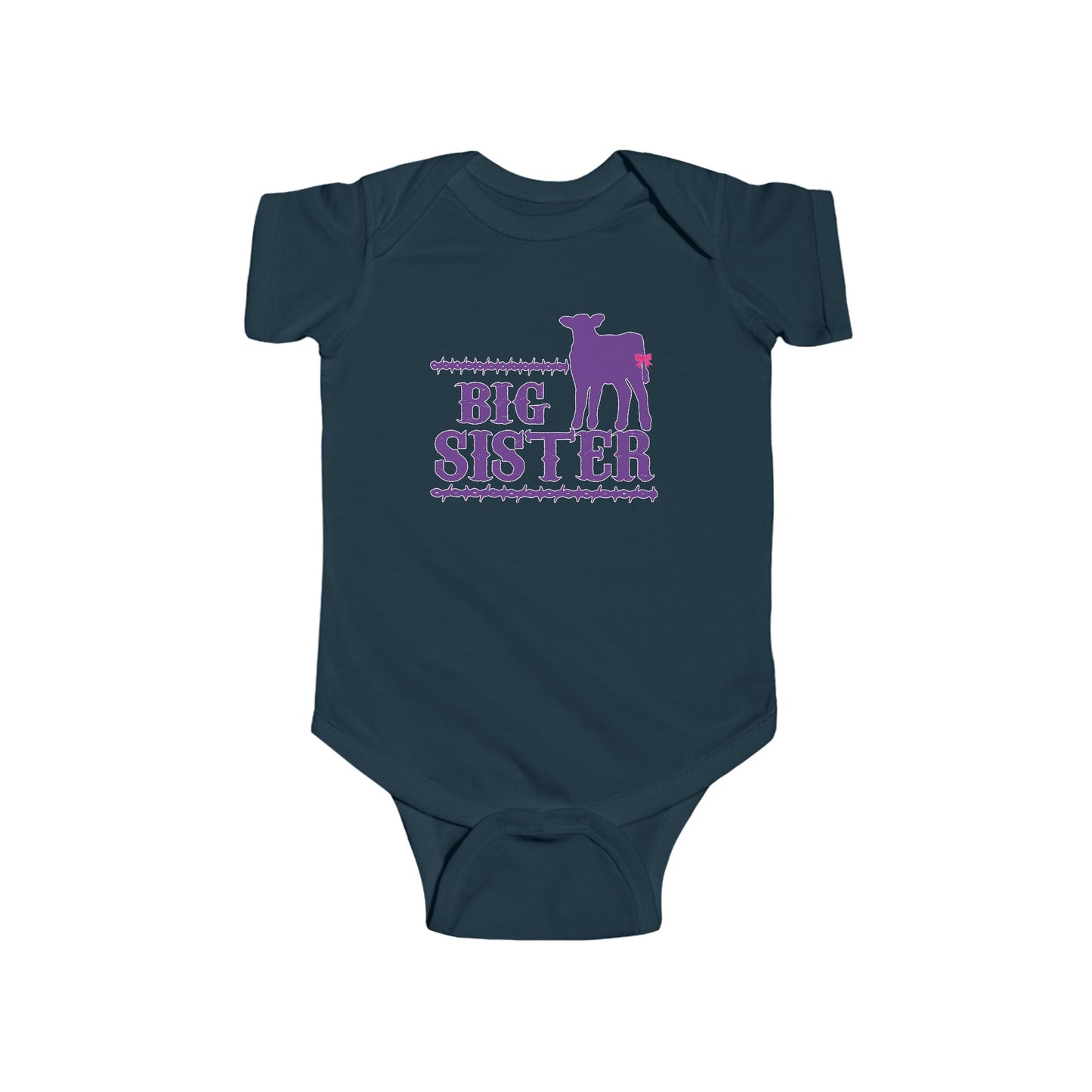 Big Sister Barbed Wire Calf Baby & Kids Bodysuit Gender Reveal Onesie