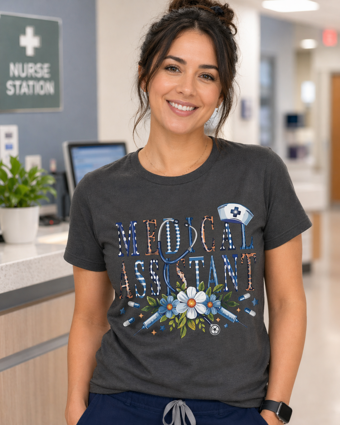 Medical Assistant Shirt, Cute Nurse Graphic Tee, Nurse Appreciation Gift, DTF Printed