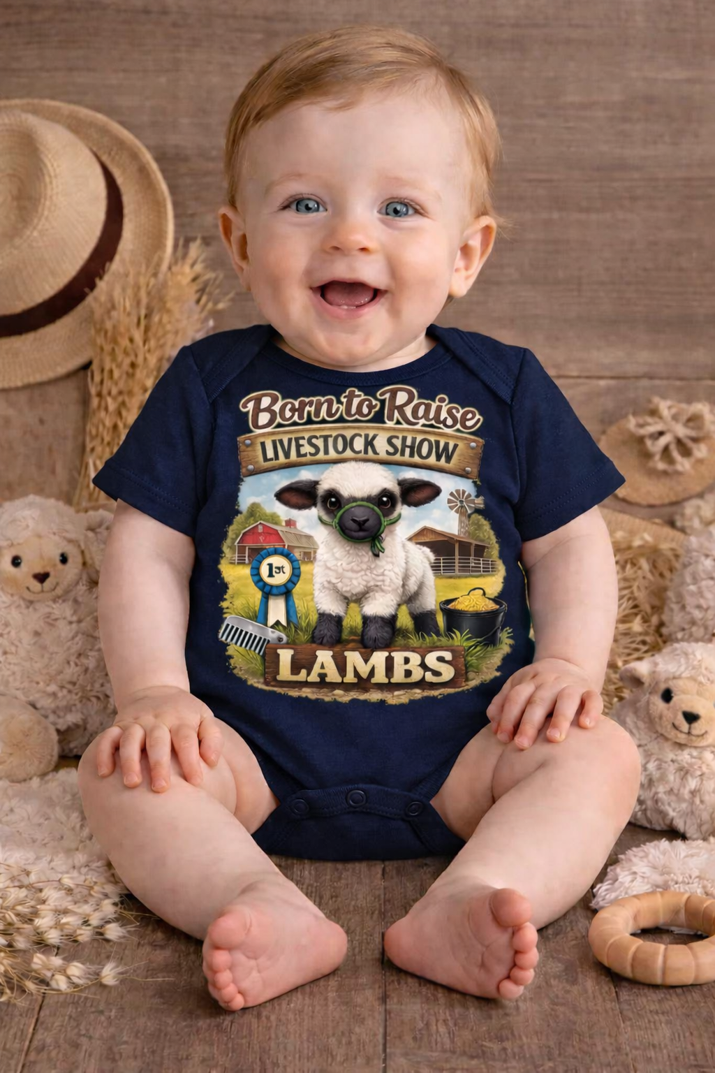 Born to Raise Lambs Baby Onesie – Livestock Show Baby Outfit