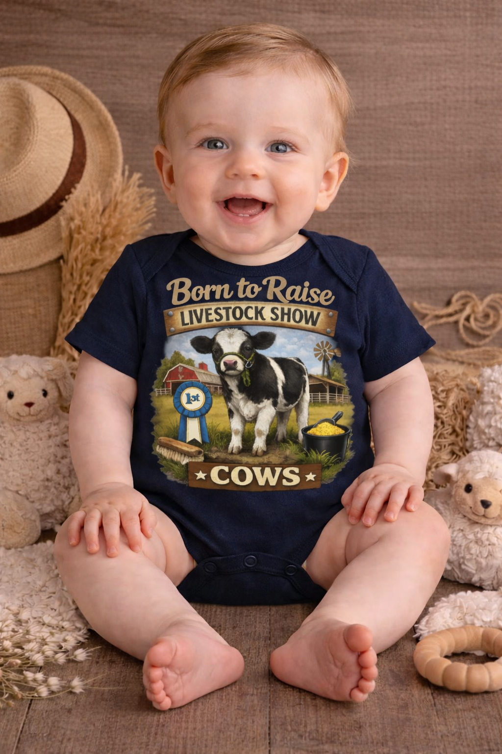 Born to Raise Cattle Baby Onesie – Livestock Show Baby Outfit