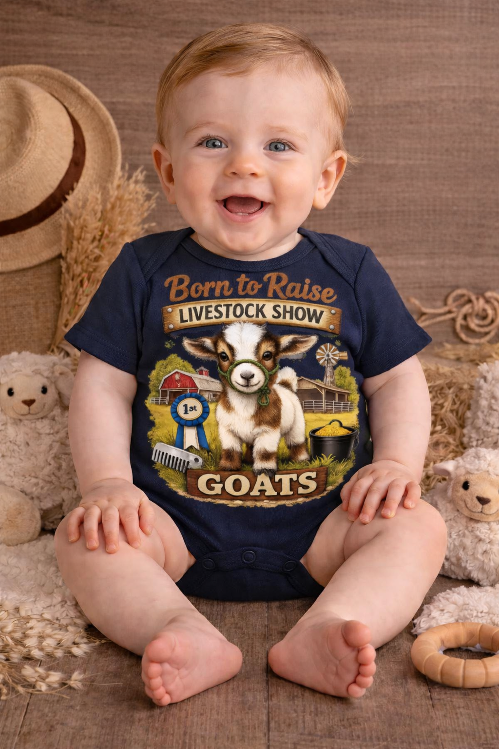 Born to Raise Goats Baby Onesie – Livestock Show Baby Outfit