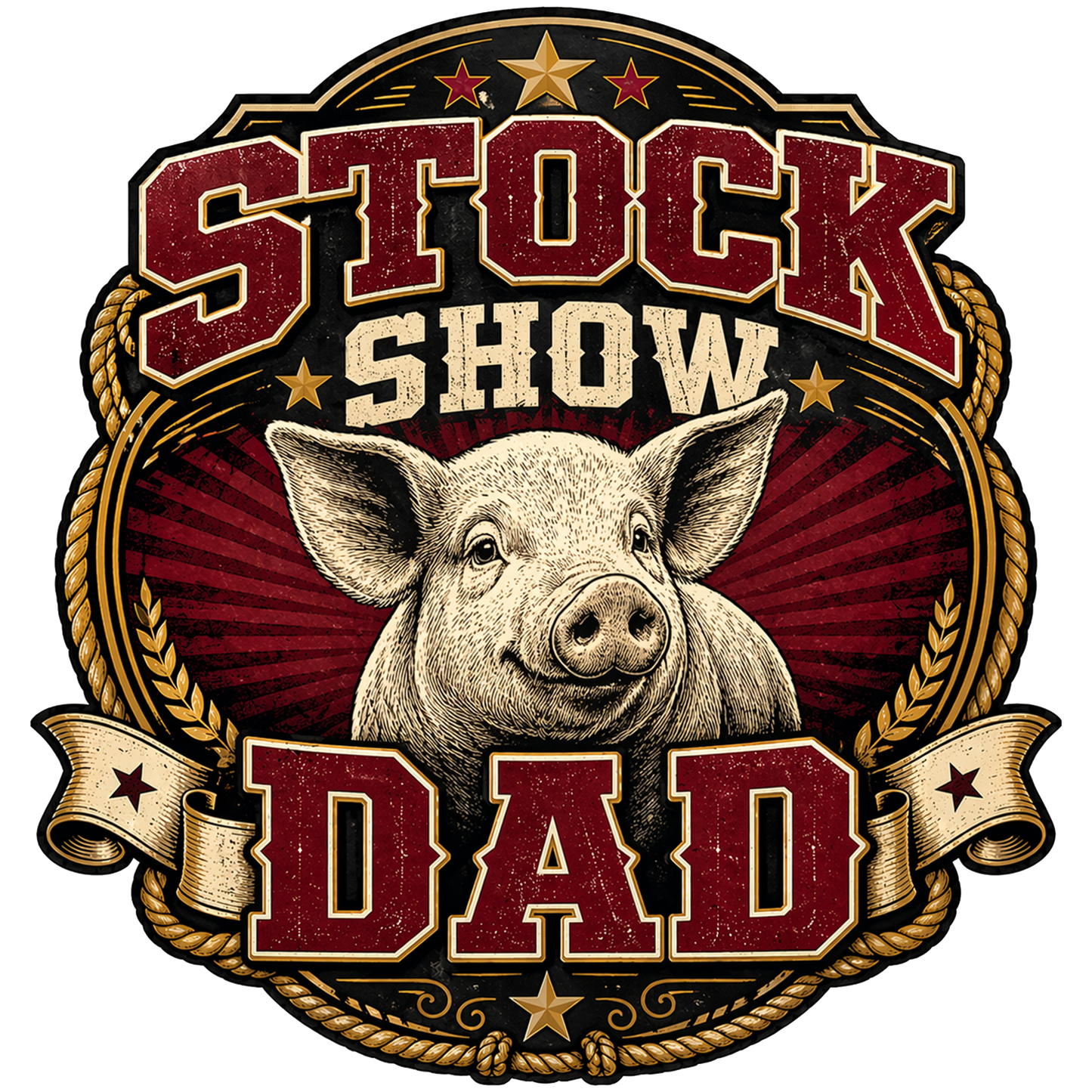 Stock Show Dad Vintage Livestock Hat – Western Show Dad Baseball Cap - DTF Print Hat