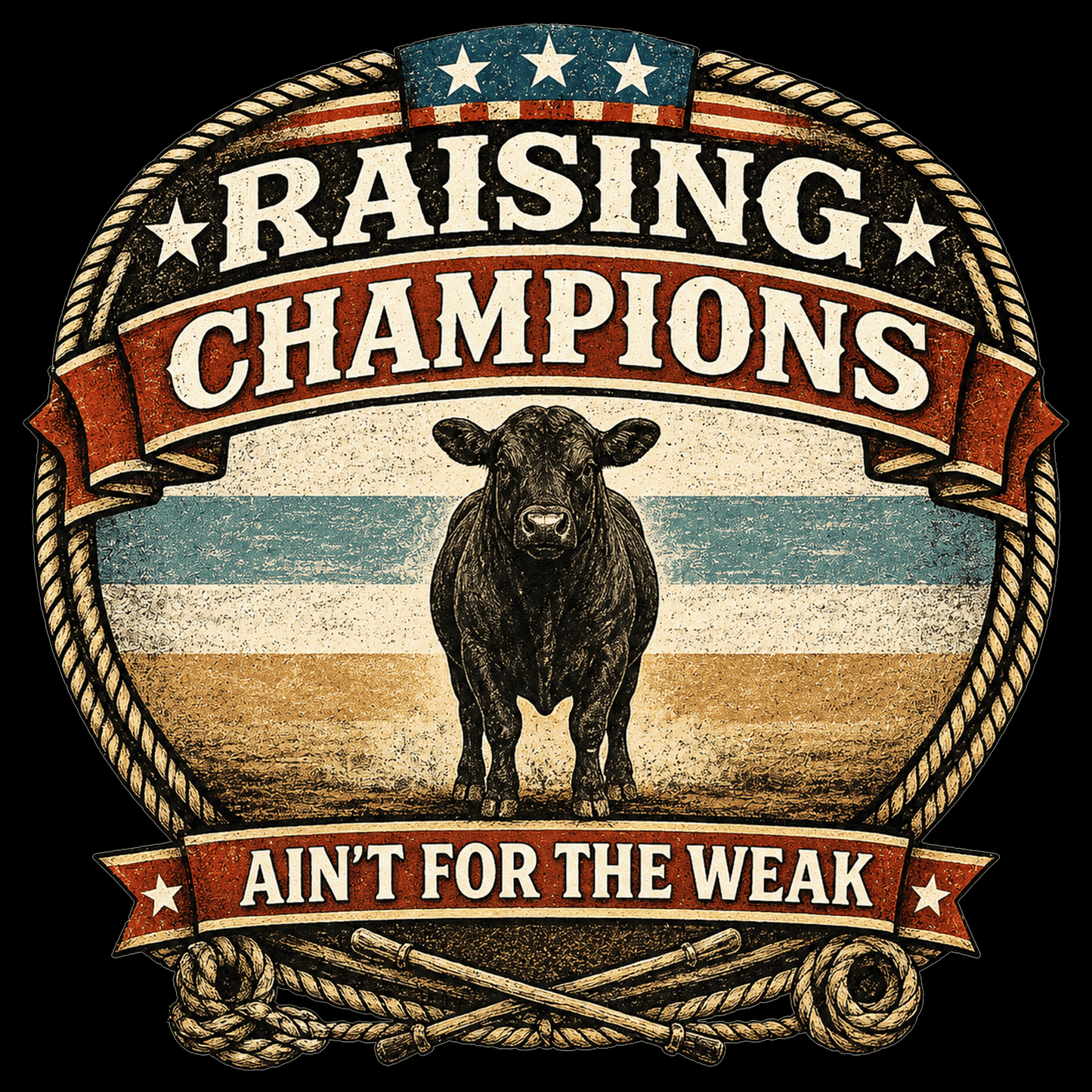 Raising Champions Ain’t for the Weak Vintage Livestock Show Dad Shirt - DTF Printed - Show Goats, Lambs, Steers, and Pigs