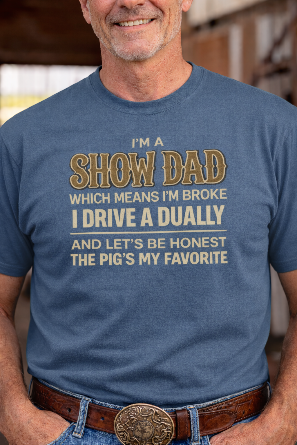 Show Dad Pig Shirt | Funny Livestock T-Shirt | Show Goat Dad Tee | Stock Show Dad Shirt