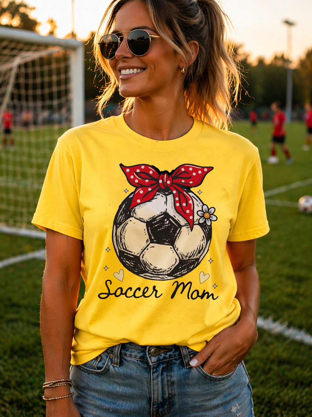 Soccer Mom Graphic Shirt, Cute Bow Soccer Ball T Shirt, Sports Mom Game Day Tee, Soccer Season Mom Shirt