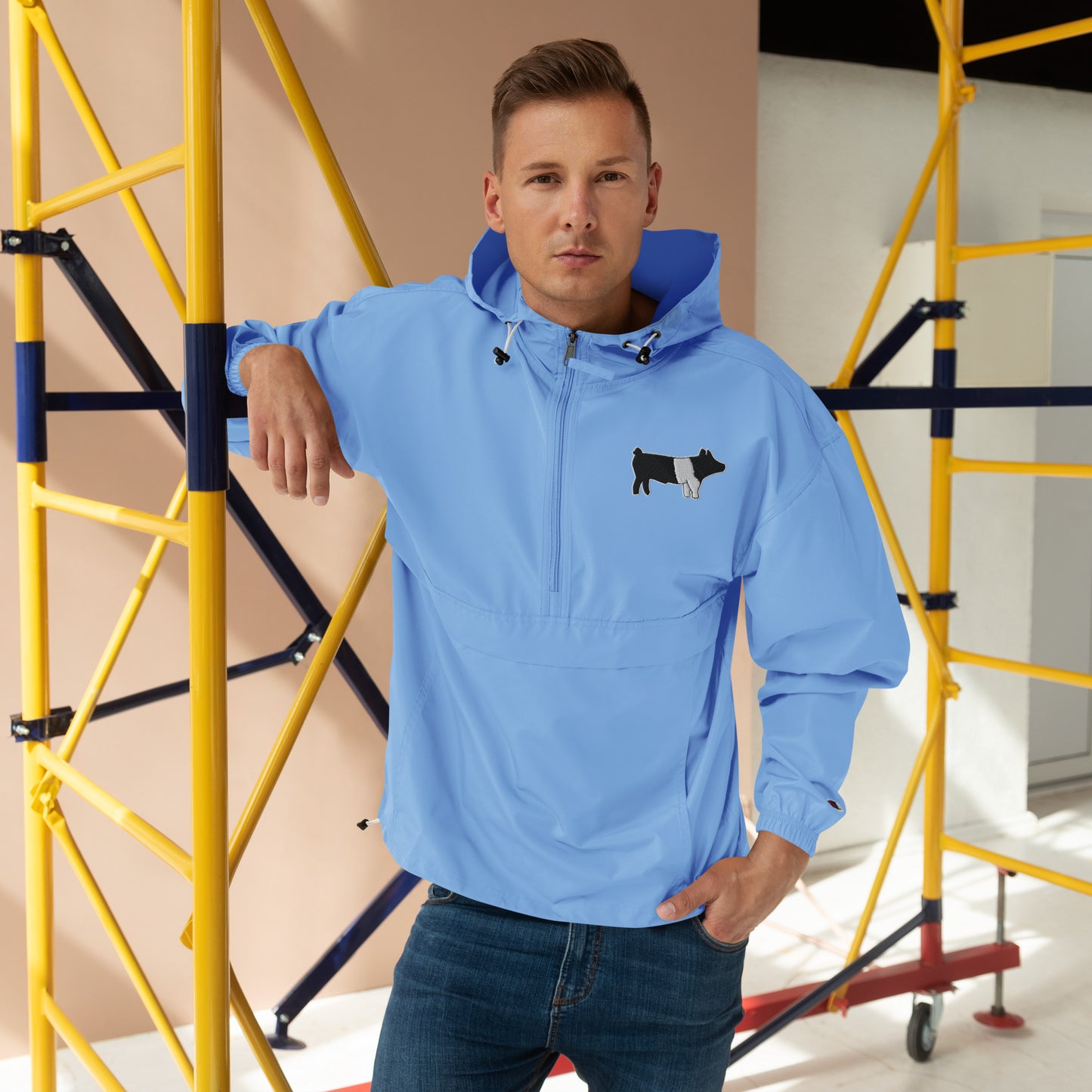 Livestock Show Pig Washing Jacket - Wash Rack Pullover Jacket - Embroidered Packable Jacket