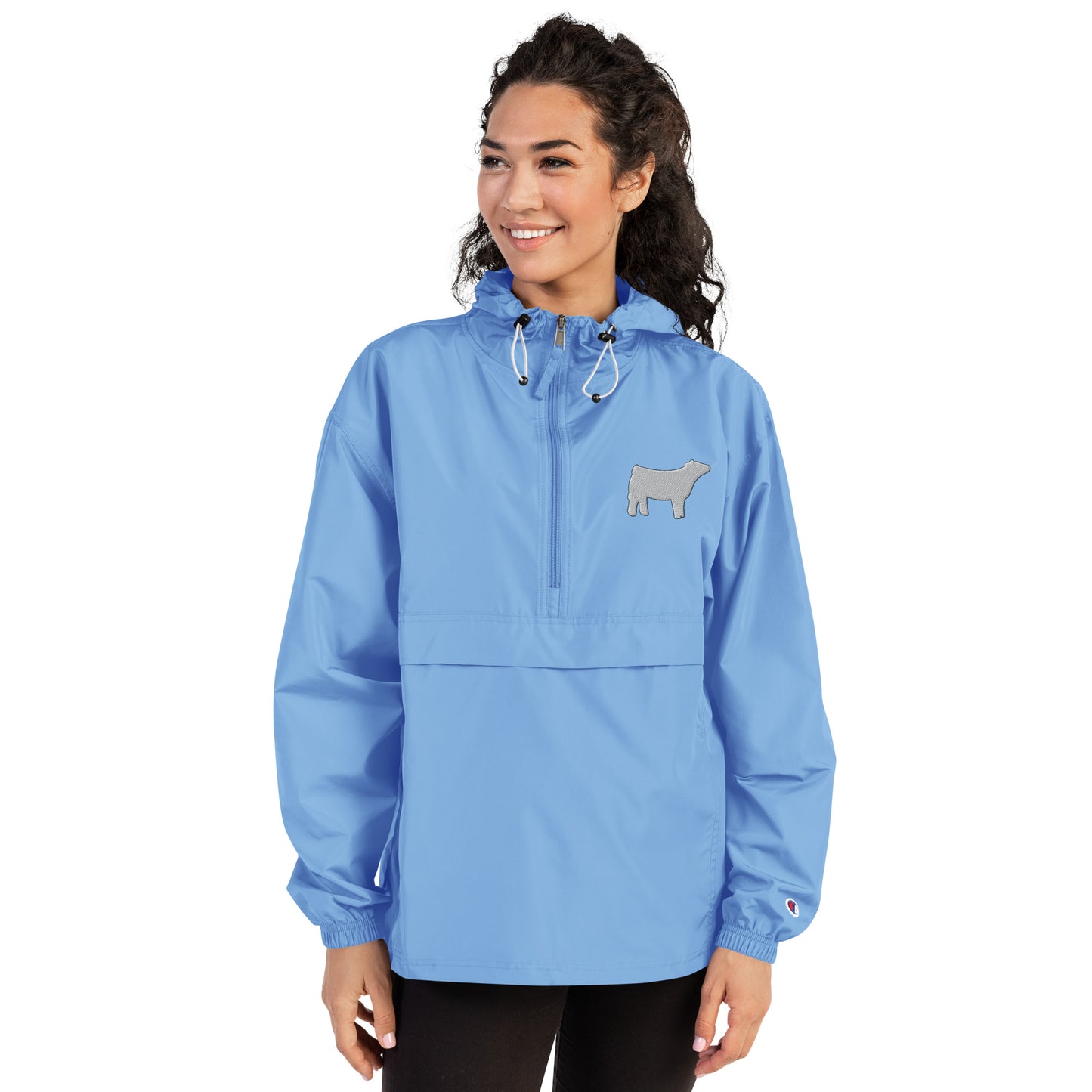 Livestock Show Market Heifer Embroidered Packable Jacket - Wash Rack Pullover Jacket