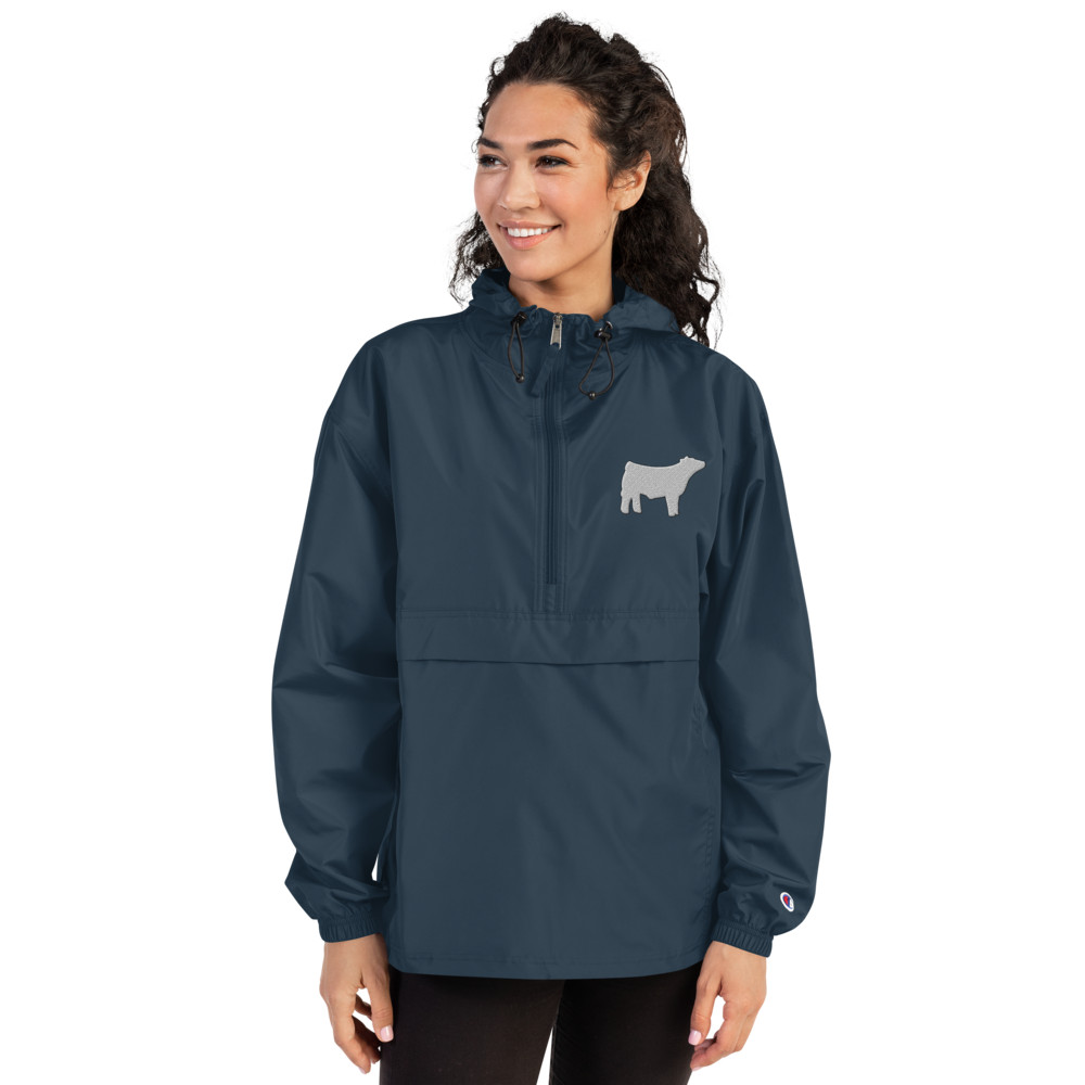 Livestock Show Market Steer Embroidered Packable Jacket - Wash Rack Pullover Jacket
