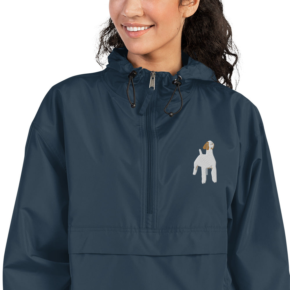 Embroidered Packable Jacket - Livestock Show Market Goat - Wash Rack Pullover Jacket
