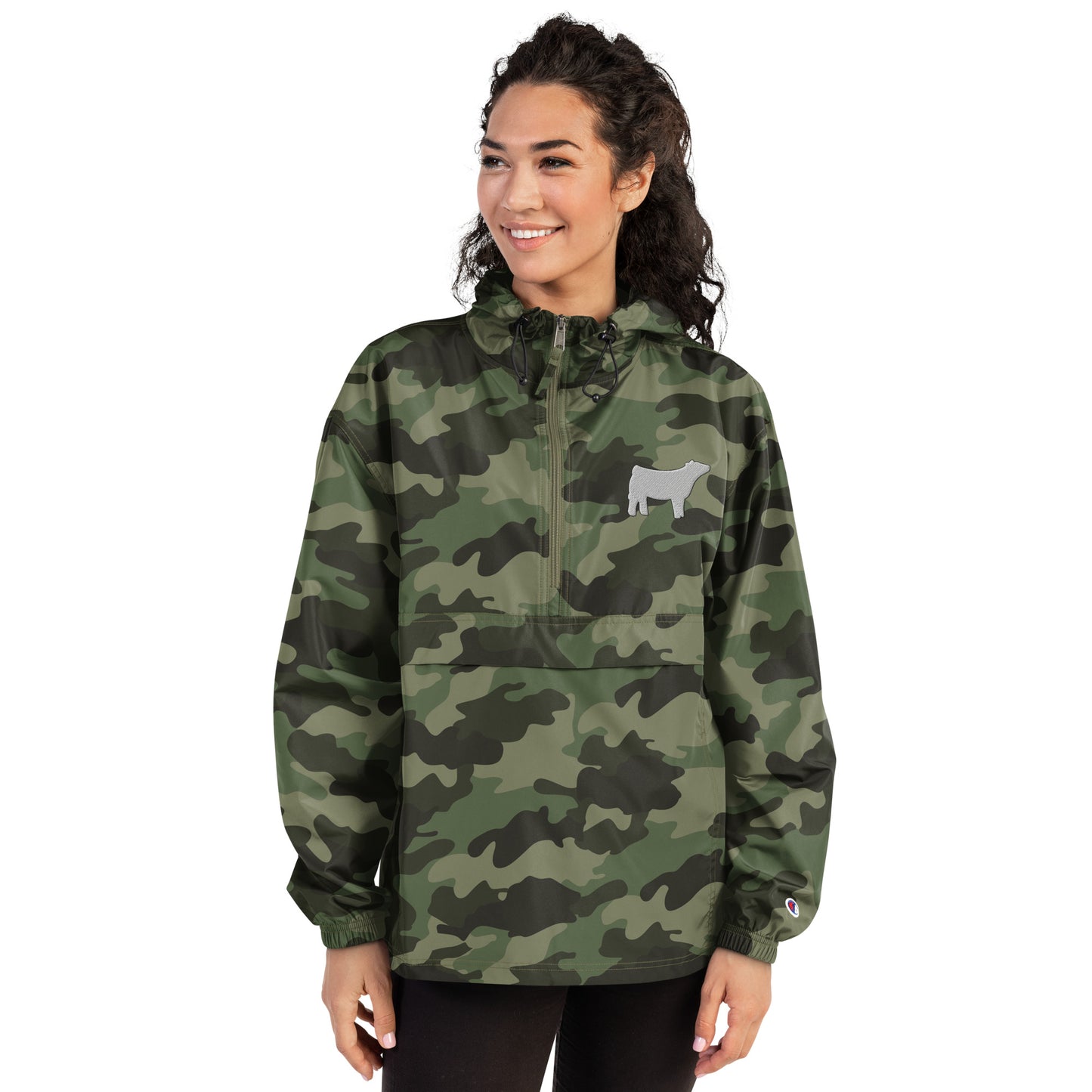 Livestock Show Market Heifer Embroidered Packable Jacket - Wash Rack Pullover Jacket