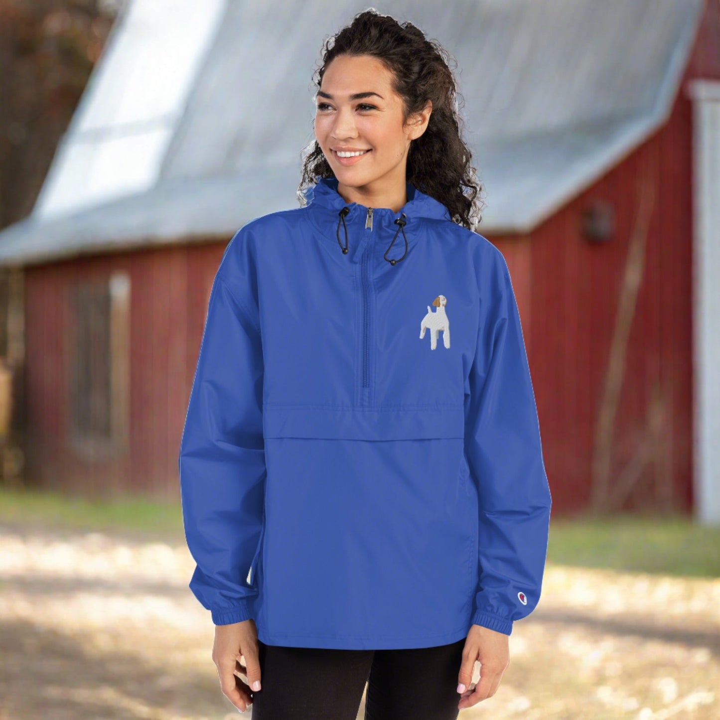 Embroidered Packable Jacket - Livestock Show Market Goat - Wash Rack Pullover Jacket