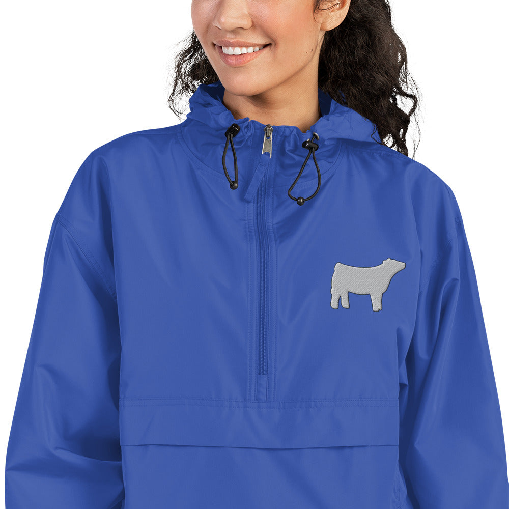 Livestock Show Market Heifer Embroidered Packable Jacket - Wash Rack Pullover Jacket