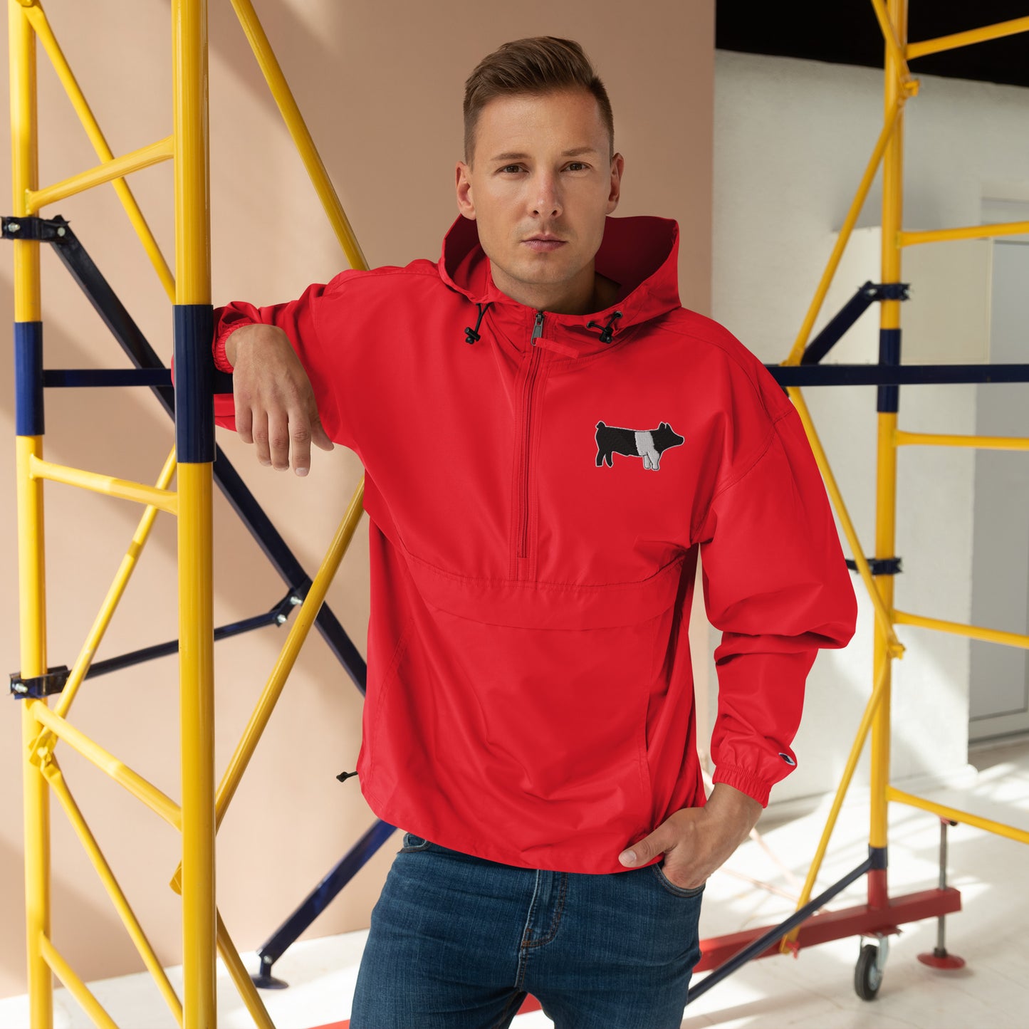 Livestock Show Pig Washing Jacket - Wash Rack Pullover Jacket - Embroidered Packable Jacket