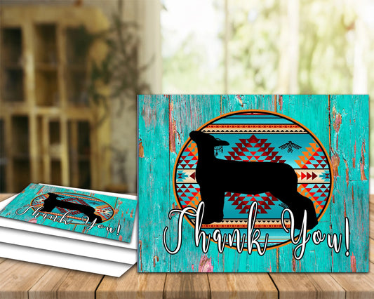Teal Wood Southwest Indian Livestock Show Lamb Thank You Card - Lamb Digital Cards