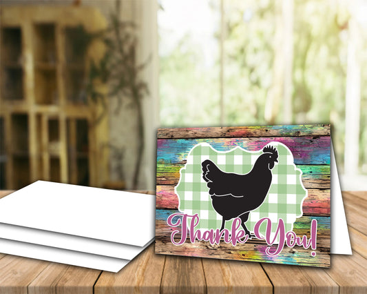 Cute Livestock Show Chicken "Thank You" Card - Poultry Cards