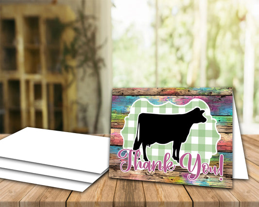 Livestock Show Dairy Cow "Thank You" Card - Cow Cards