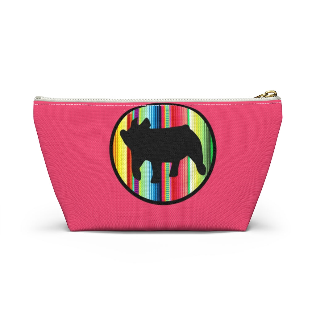 Serape Show Pig T-bottom Zipper Pouch