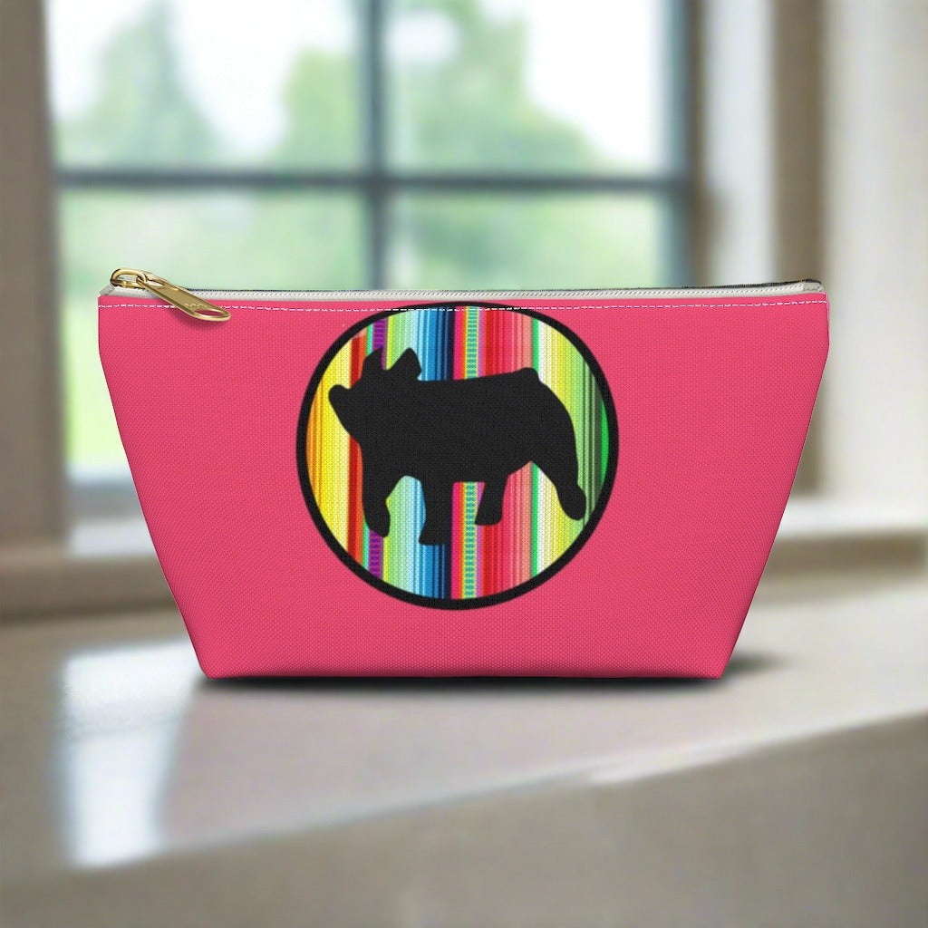 Serape Show Pig T-bottom Zipper Pouch