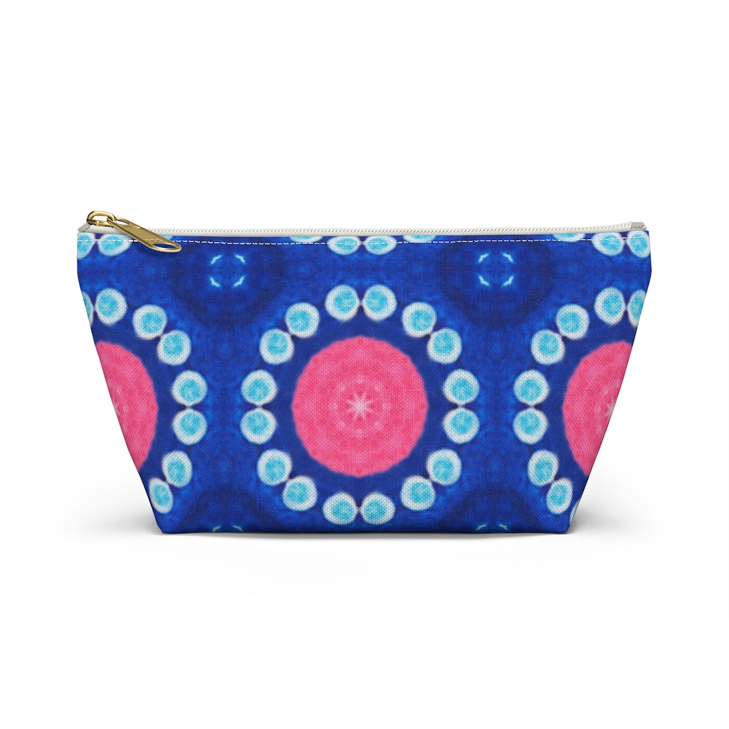 Pink Blue Circle T-bottom Zipper Pouch