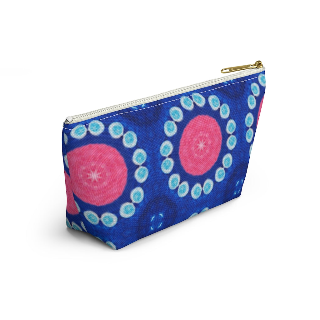 Pink Blue Circle T-bottom Zipper Pouch