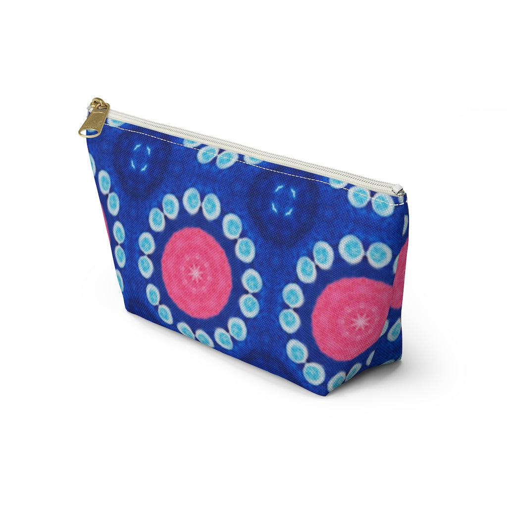 Pink Blue Circle T-bottom Zipper Pouch