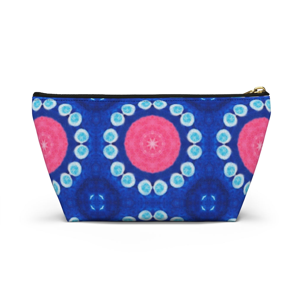 Pink Blue Circle T-bottom Zipper Pouch