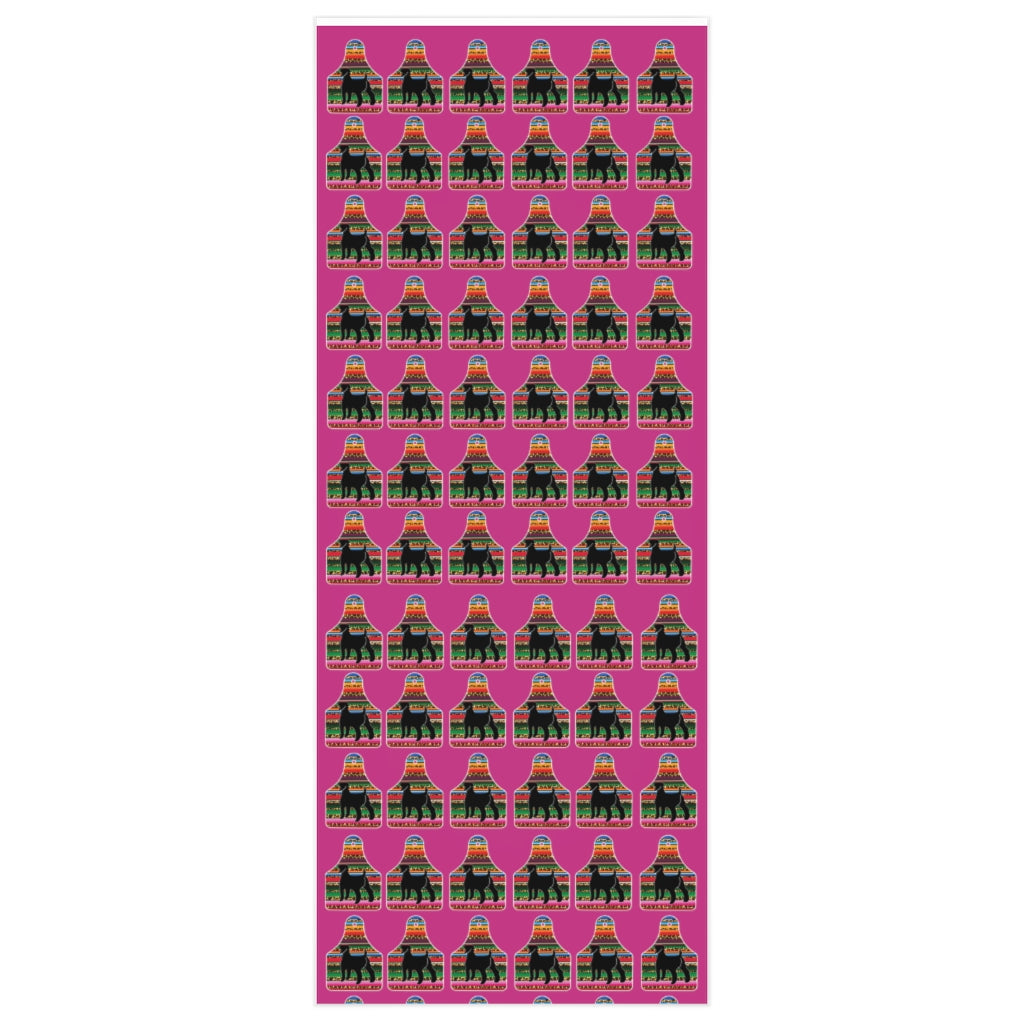 Customized Wrapping Paper - Livestock Show Goat - Hot Pink Background Serape Ear Tag