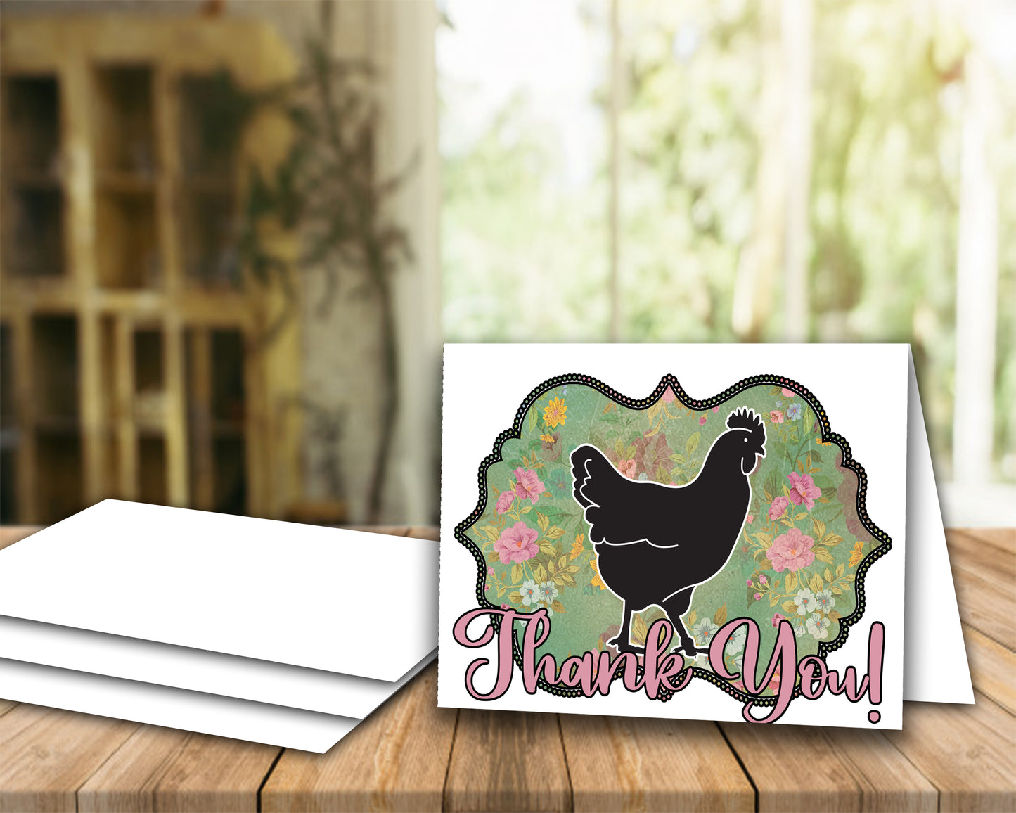 Livestock Show Chicken Thank You Printable Card -4x6-inch Envelope Template - Poultry Card