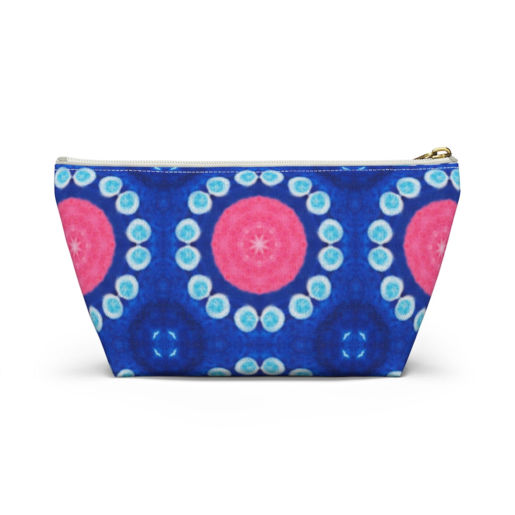 Pink Blue Circle T-bottom Zipper Pouch