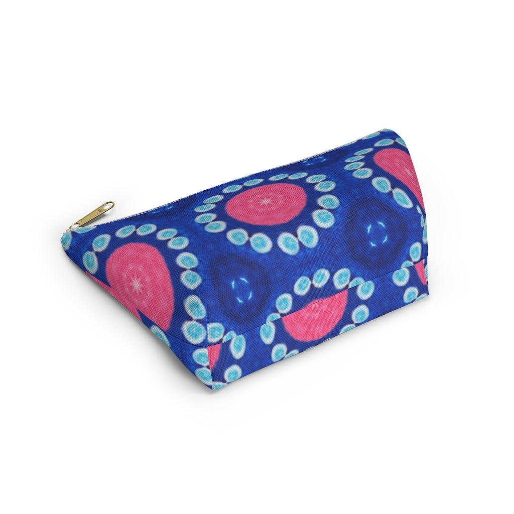 Pink Blue Circle T-bottom Zipper Pouch