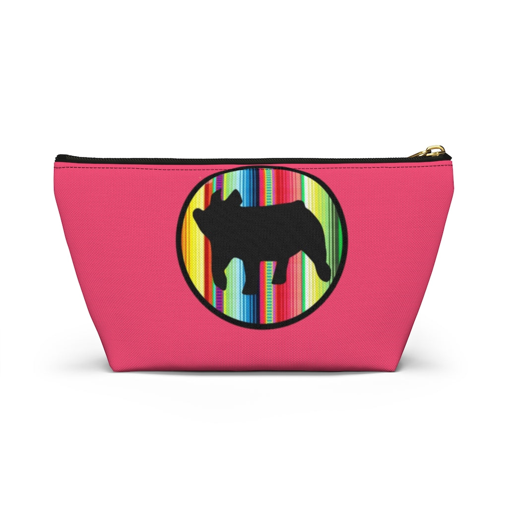 Serape Show Pig T-bottom Zipper Pouch