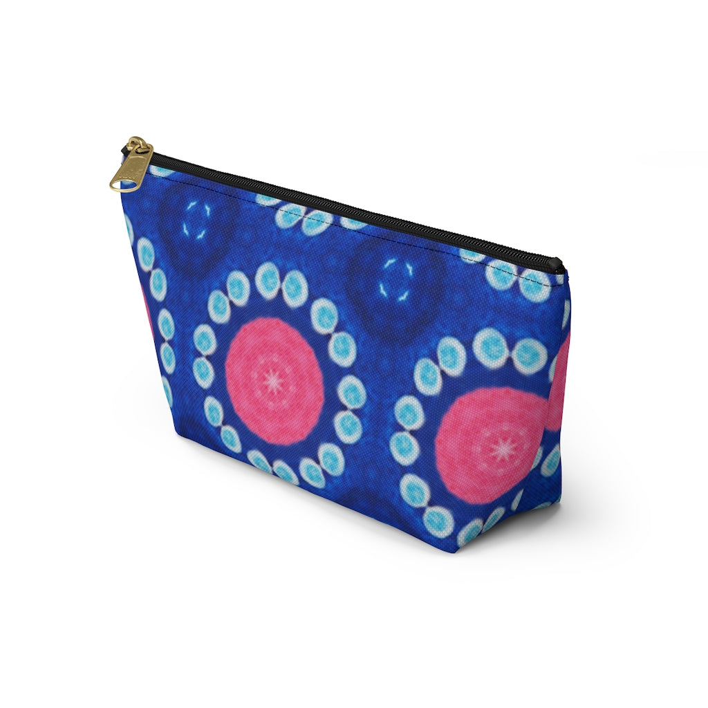 Pink Blue Circle T-bottom Zipper Pouch