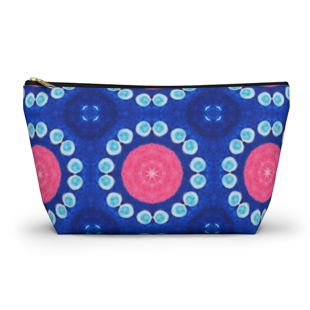 Pink Blue Circle T-bottom Zipper Pouch