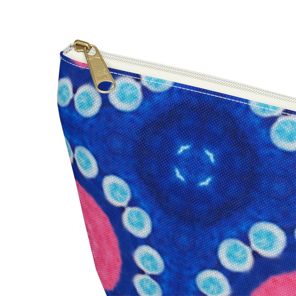 Pink Blue Circle T-bottom Zipper Pouch