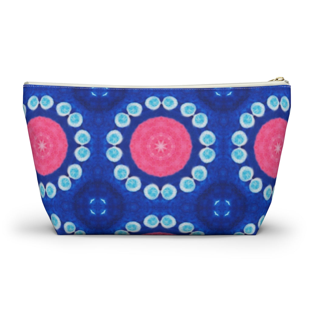 Pink Blue Circle T-bottom Zipper Pouch