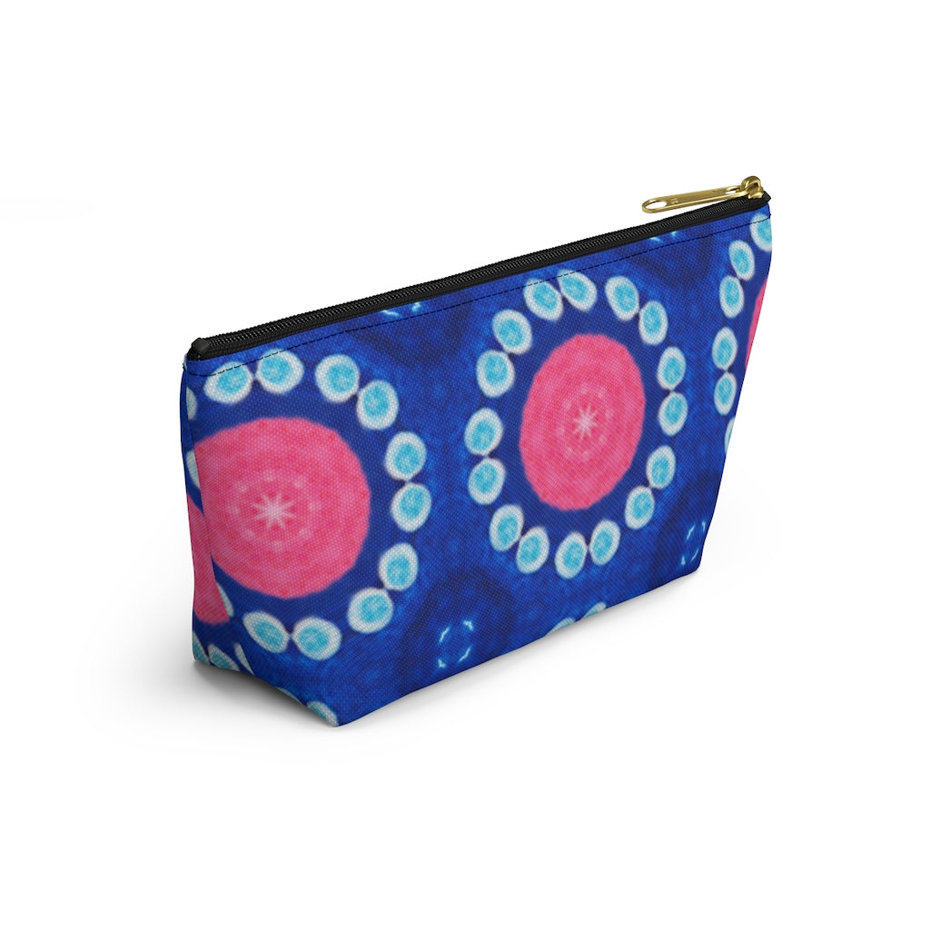 Pink Blue Circle T-bottom Zipper Pouch