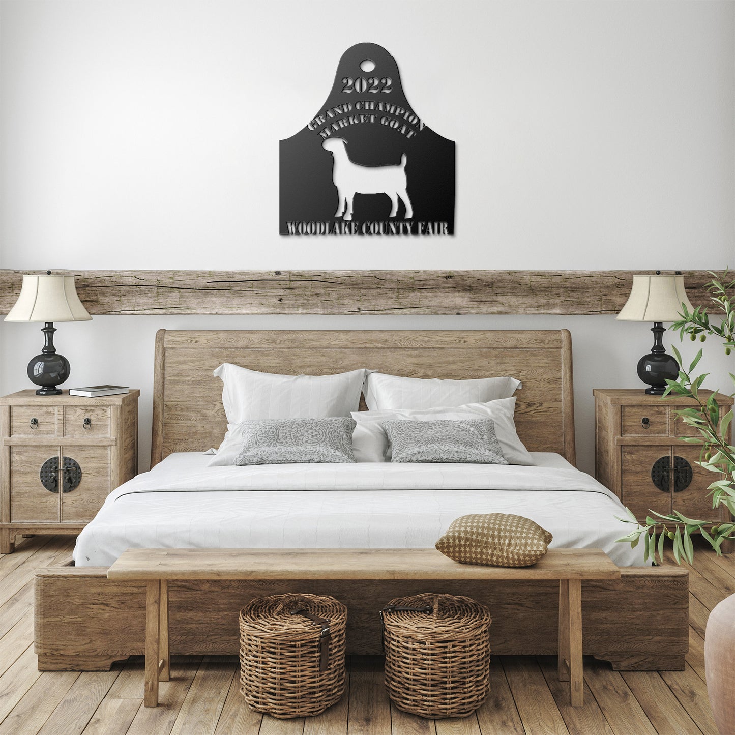 Letrero o premio personalizado de corte de plasma de cabra de espectáculo de ganado de metal personalizado | Cabra del mercado | Placa | exposición de existencias