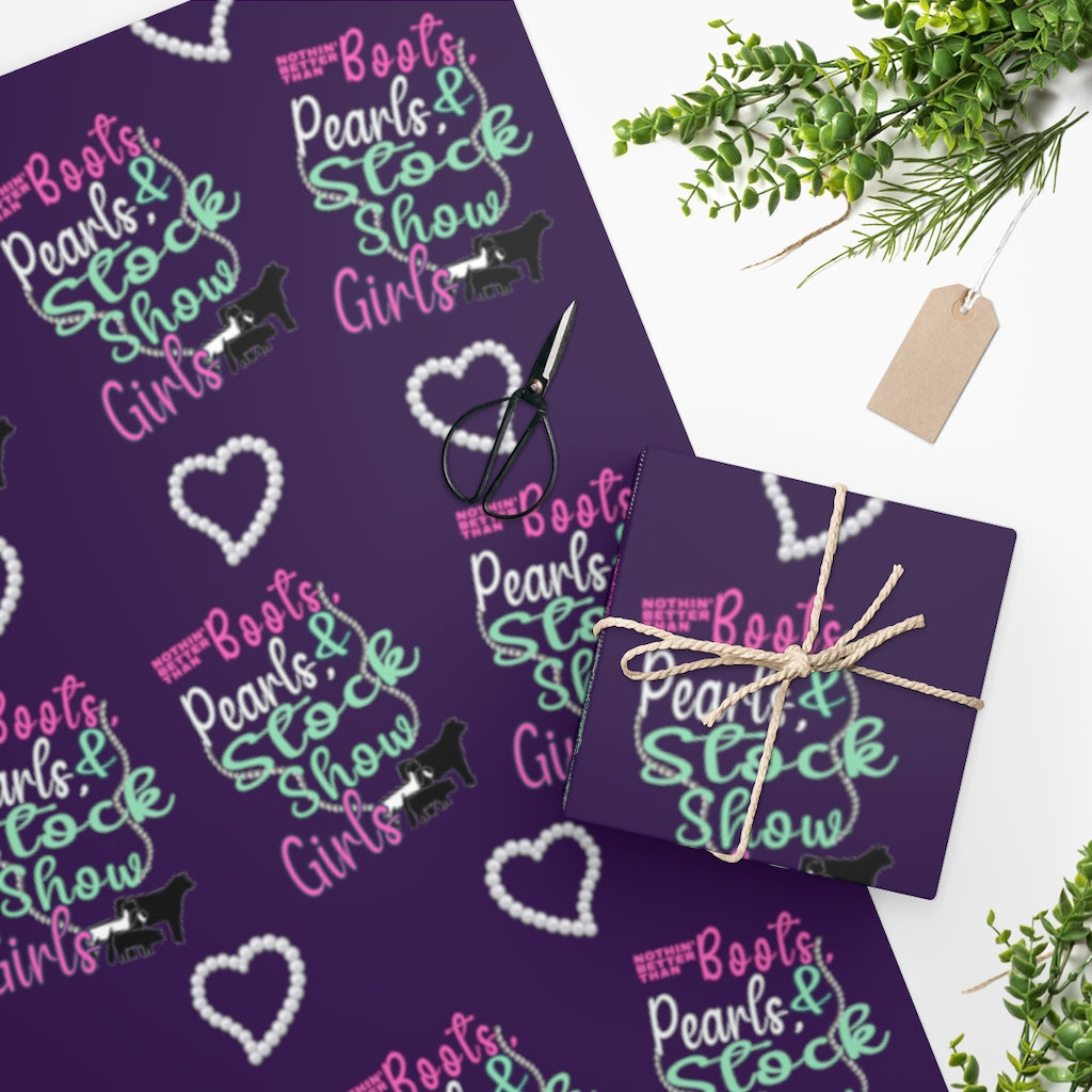 Customized Wrapping Paper - Boho Livestock Paper - Deep Purple Background - Gift Wrap paper