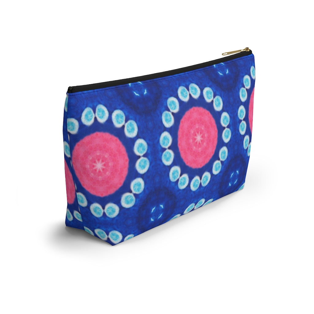 Pink Blue Circle T-bottom Zipper Pouch