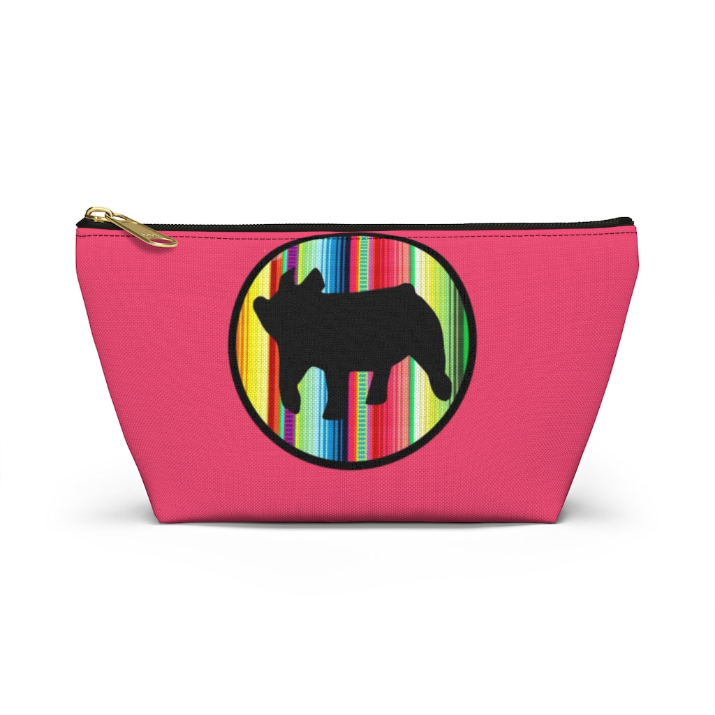 Serape Show Pig T-bottom Zipper Pouch