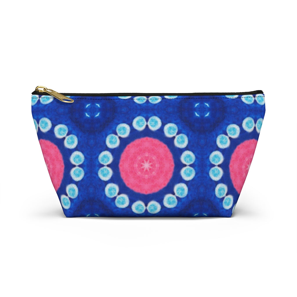 Pink Blue Circle T-bottom Zipper Pouch