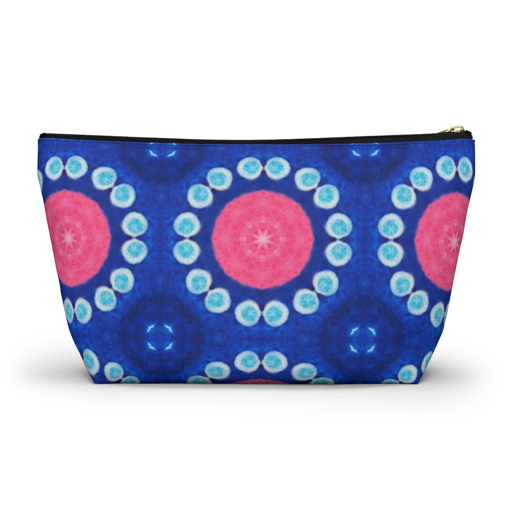 Pink Blue Circle T-bottom Zipper Pouch